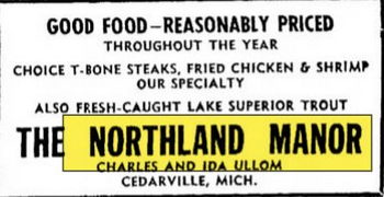 Blue Water Hotel (Les Cheneaux Coffee Roasters) - Aug 1953 Ad (newer photo)